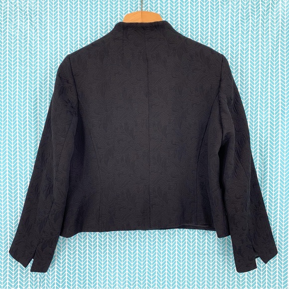 Studio by Liz Claiborne Petite Black Floral Jacquard Open Front Blazer, 16 - Picture 12 of 16